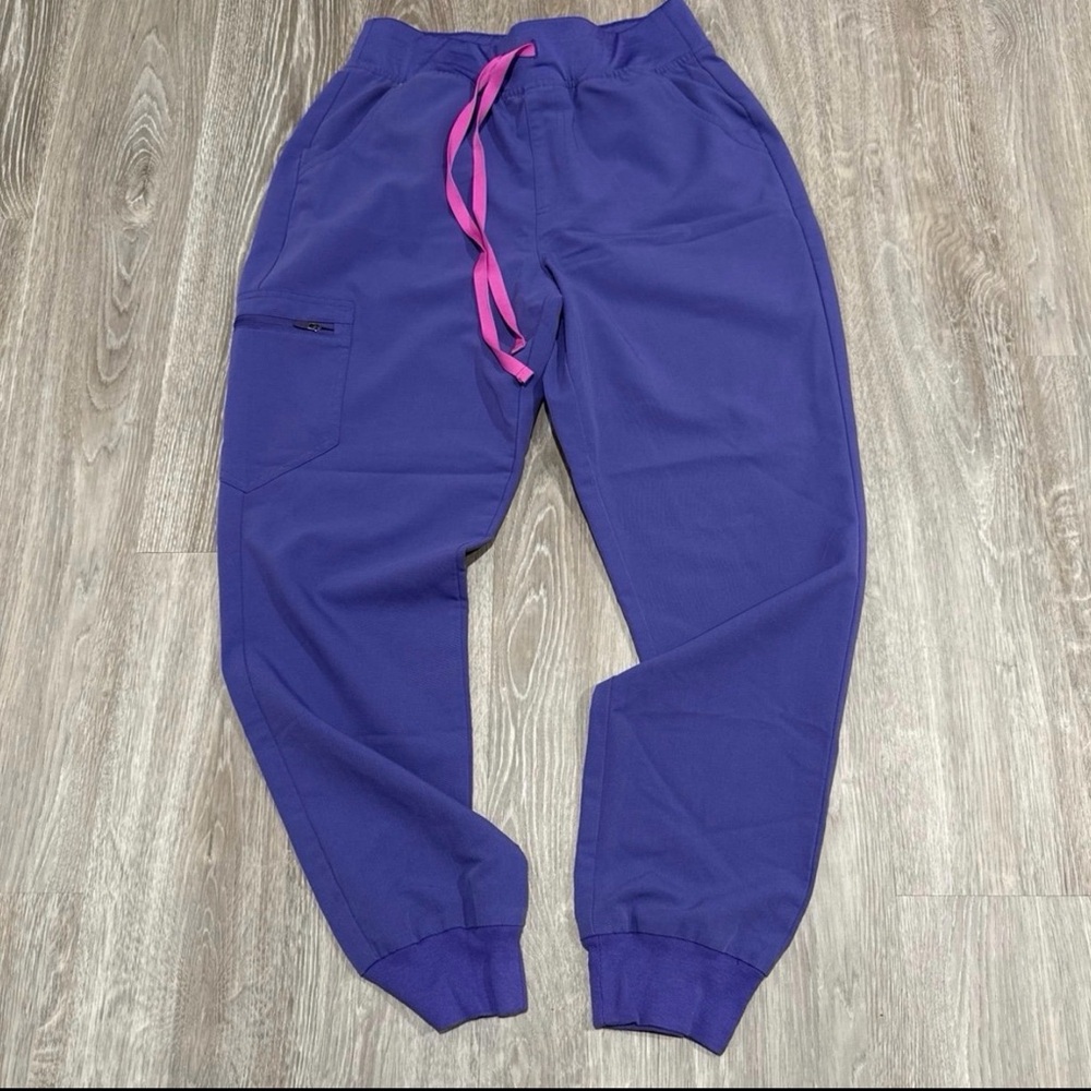 Figs Amethyst Joggers in Purple with Pink Accents